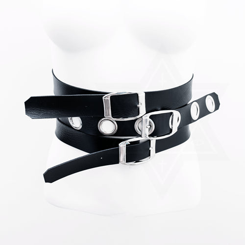 Devil666ish black factory fetish choker harness