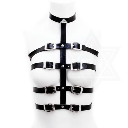 Devil666ish black fetish choker harness orders