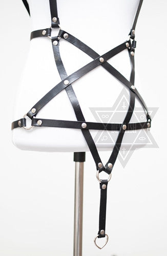 Devil666ish top black fetish choker harness