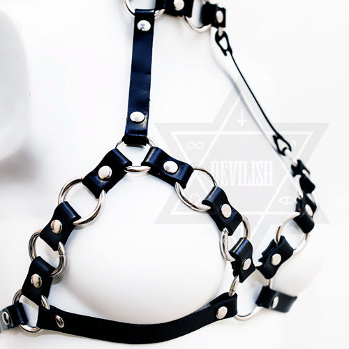 Devil666ish black fetish choker harness orders